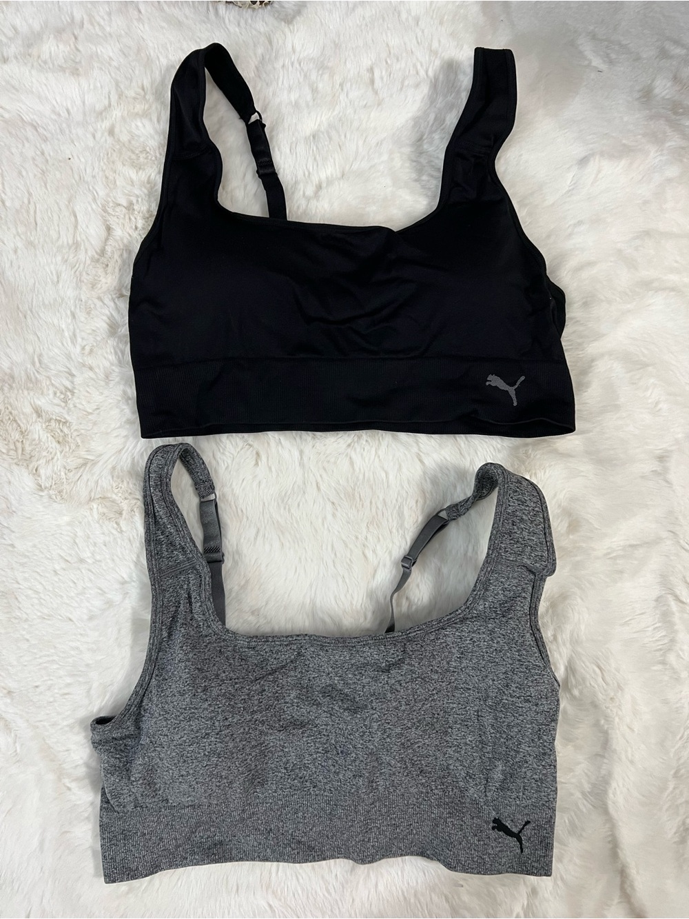 Puma Black & Gray Adjustable-Strap Sports Bras Duo #56